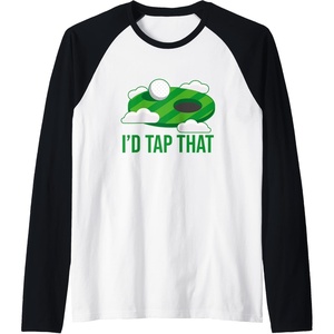 image:imageId Tap That  Golf Gift Raglan Baseball TeeBlackWhite
