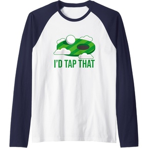 image:imageId Tap That  Golf Gift Raglan Baseball TeeNavy BlueWhite