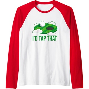 image:imageId Tap That  Golf Gift Raglan Baseball TeeRedWhite