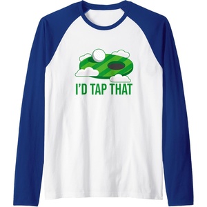 image:imageId Tap That  Golf Gift Raglan Baseball TeeRoyal BlueWhite
