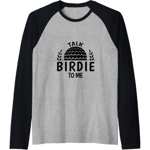 image:imageTalk Birdie To Me  Golf Gift Raglan Baseball TeeBlackAthletic Heather