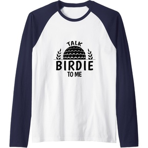 image:imageTalk Birdie To Me  Golf Gift Raglan Baseball TeeNavy BlueWhite
