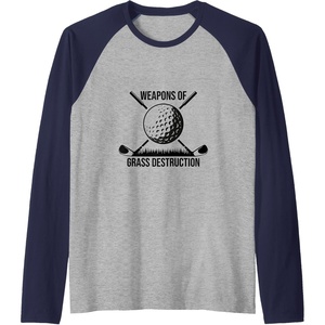 image:imageWeapons Of Grass Destruction  Golf Gift Raglan Baseball TeeNavy BlueAthletic Heather