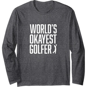 image:imageWorlds Okayest Golfer  Great Gift for Golfers Long Sleeve TShirtDark Heather Grey