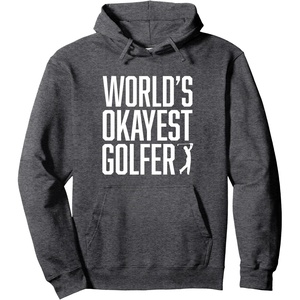 image:imageWorlds Okayest Golfer  Great Gift for Golfers Pullover HoodieDark Heather Grey