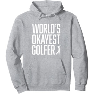 image:imageWorlds Okayest Golfer  Great Gift for Golfers Pullover HoodieHeather Grey
