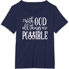 image:imageWith God  Great gift for Christian and Religious Women TShirtNavy Blue