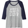 image:imageWorlds Okayest Sister  Sister Gifts Raglan Baseball TeeNavy BlueAthletic Heather