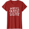image:imageWorlds Okayest Sister  Sister Gifts TShirtCranberry Red