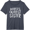 image:imageWorlds Okayest Sister  Sister Gifts TShirtHeather Blue