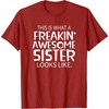 image:imageFreakin Awesome Sister Looks Like  Gift for Sisters TShirtCranberry Red
