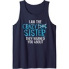 image:imageI Am The Crazy Fun Sister  Sister Gifts Tank TopNavy Blue