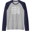image:imageWorlds Okayest Sister  Sister Gifts Raglan Baseball TeeNavy BlueAthletic Heather