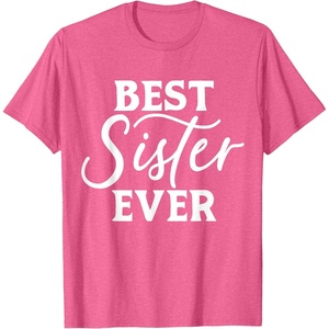 image:imageBest Sister Ever  Great gift for Sister Friend amp More TShirtPink Heather