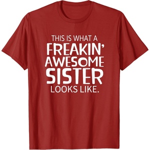 image:imageFreakin Awesome Sister Looks Like  Gift for Sisters TShirtCranberry Red
