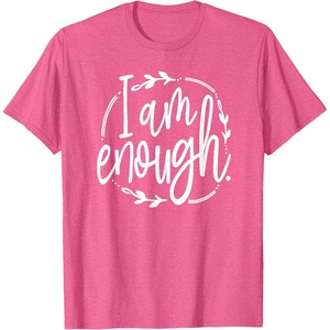 image:imageI am Enough Great gift for Christian and Religious Women TShirtPink Heather