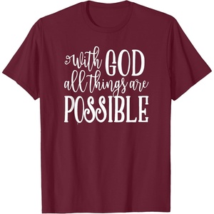 image:imageWith God  Great gift for Christian and Religious Women TShirtBurgundy