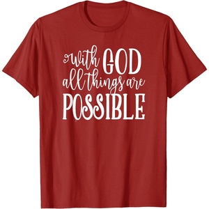image:imageWith God  Great gift for Christian and Religious Women TShirtCranberry Red