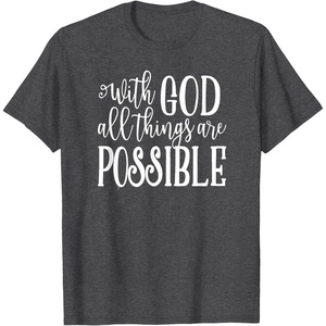 image:imageWith God  Great gift for Christian and Religious Women TShirtDark Heather Grey