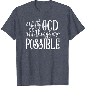 image:imageWith God  Great gift for Christian and Religious Women TShirtHeather Blue