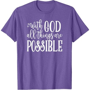 image:imageWith God  Great gift for Christian and Religious Women TShirtPurple Heather