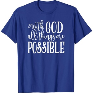 image:imageWith God  Great gift for Christian and Religious Women TShirtRoyal Blue