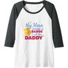 image:imageMy Hero Wears A Badge  First Responder Gift Raglan Baseball TeeDark Heather GreyWhite
