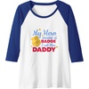 image:imageMy Hero Wears A Badge  First Responder Gift Raglan Baseball TeeRoyal BlueWhite