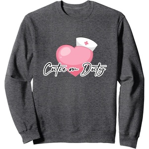 image:imageCutie On Duty  First Responder Gift SweatshirtDark Heather Grey