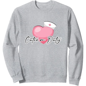 image:imageCutie On Duty  First Responder Gift SweatshirtHeather Grey