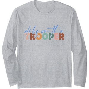 image:imageDibs On The Trooper  First Responder Gift Long Sleeve TShirtHeather Grey