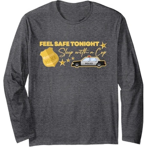 image:imageFeel Safe Tonight  First Responder Gift Long Sleeve TShirtDark Heather Grey