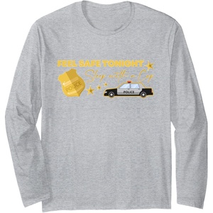 image:imageFeel Safe Tonight  First Responder Gift Long Sleeve TShirtHeather Grey