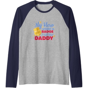 image:imageMy Hero Wears A Badge  First Responder Gift Raglan Baseball TeeNavy BlueAthletic Heather