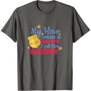image:imageMy Hero Wears A Badge  First Responder Gift TShirtAsphalt Grey