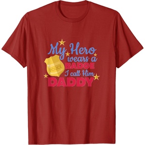 image:imageMy Hero Wears A Badge  First Responder Gift TShirtCranberry Red