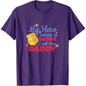 image:imageMy Hero Wears A Badge  First Responder Gift TShirtPurple