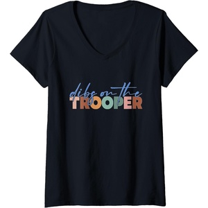 image:imageWomens Dibs On The Trooper  First Responder Gift VNeck TShirtBlack