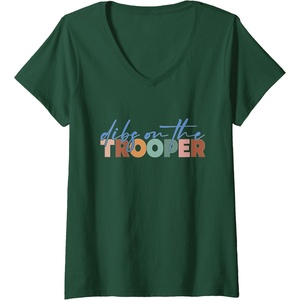 image:imageWomens Dibs On The Trooper  First Responder Gift VNeck TShirtDark Green