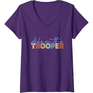 image:imageWomens Dibs On The Trooper  First Responder Gift VNeck TShirtPurple