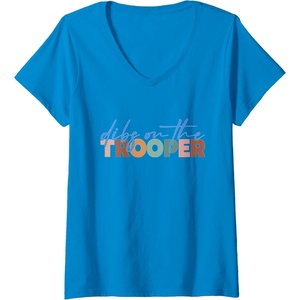 image:imageWomens Dibs On The Trooper  First Responder Gift VNeck TShirtSapphire Blue