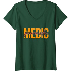 image:imageWomens Medic Paramedic  First Responder Gift VNeck TShirtDark Green