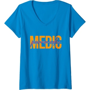 image:imageWomens Medic Paramedic  First Responder Gift VNeck TShirtSapphire Blue