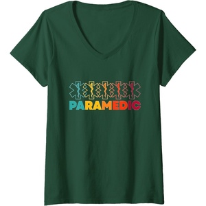 image:imageWomens Paramedic  First Responder Gift VNeck TShirtDark Green