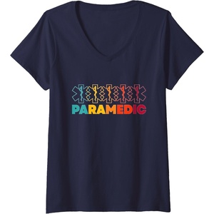 image:imageWomens Paramedic  First Responder Gift VNeck TShirtNavy Blue