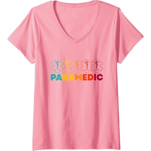 image:imageWomens Paramedic  First Responder Gift VNeck TShirtPink