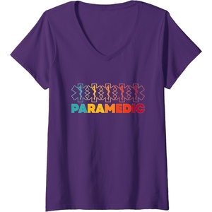 image:imageWomens Paramedic  First Responder Gift VNeck TShirtPurple