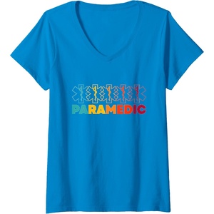 image:imageWomens Paramedic  First Responder Gift VNeck TShirtSapphire Blue