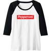 image:imageFunny Pizza  Pepperoni amp Not Supreme for Teens Tweens Raglan Baseball TeeBlackWhite