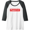 image:imageFunny Pizza  Pepperoni amp Not Supreme for Teens Tweens Raglan Baseball TeeDark Heather GreyWhite